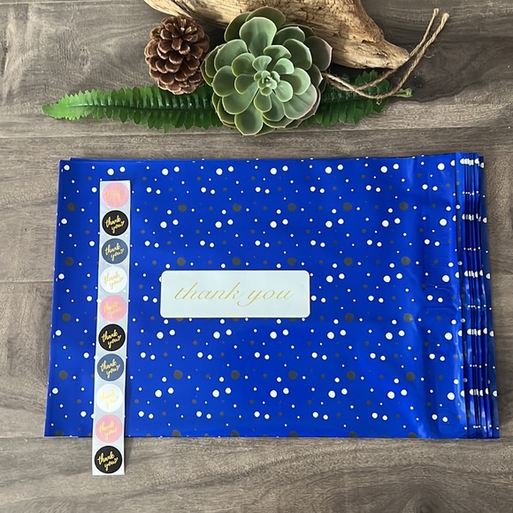 📦 3/$20 - 10 BLUE/GOLD Polymailers - 10 x 13” + 10 FREE stickers - Picture 1 of 4